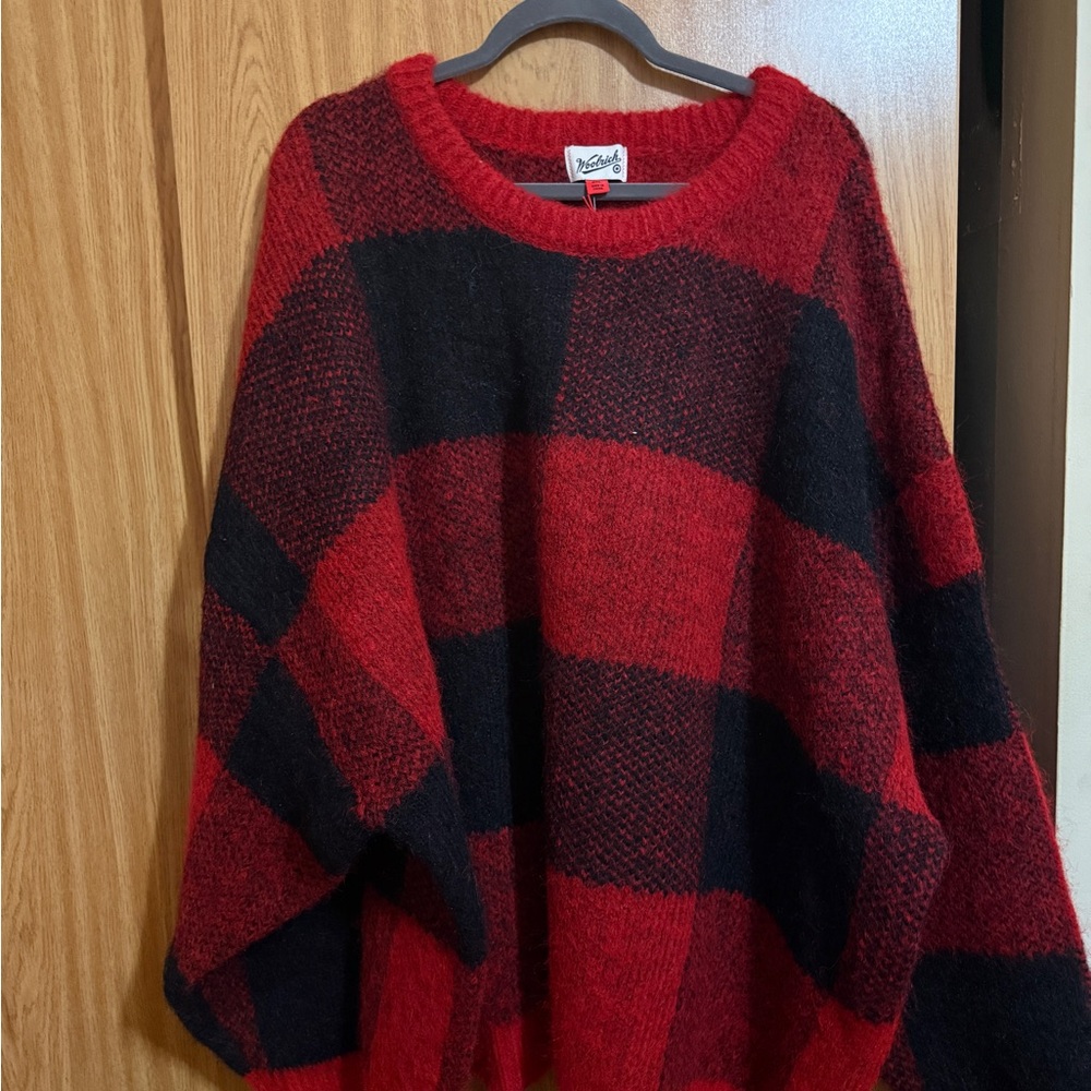 Woolrich Red and Black Checkered Sweater